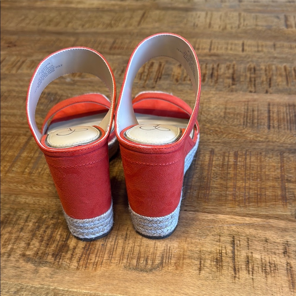 Jessica Simpson like-new orange wedge sandals - Picture 4 of 6